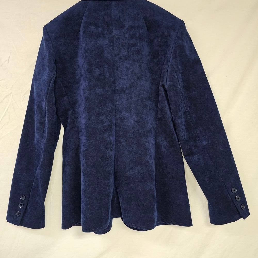 Vintage Adolf Schuman For Lilli Ann Blue Uktra Suede Blazer - Picture 7 of 7